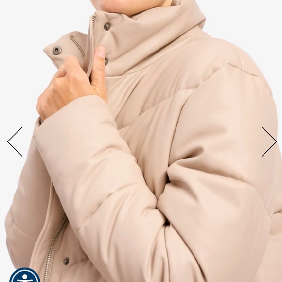 Splendid Faux Leather Jacket Puffer - NWT - Picture 3 of 5